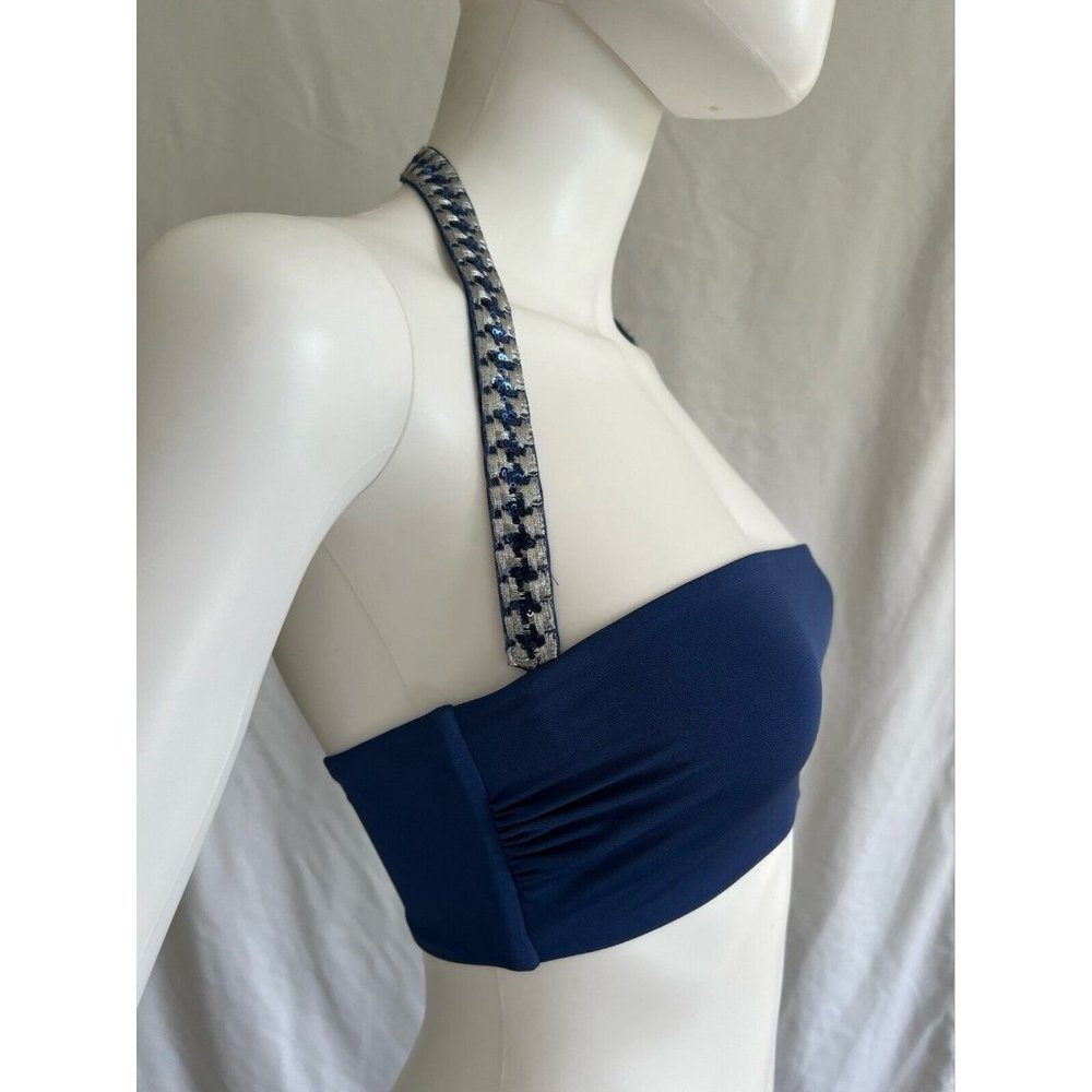 La Perla Women's Swimwear Bikini Navy Blue Only Bra Silk IT 40 - Picture 6 of 8